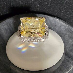 Sterling Silver Ring with Champagne Colored Stone